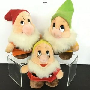 Lot 3 pcs Vintage Disney Dwarfs Doc Happy Grumpy